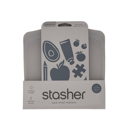 Stasher Reusable Silicone Food Sandwich Storage Bag - Clear - Picture 2 of 8